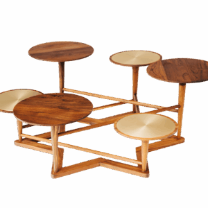 Bloom Center Table  (wood + brass)